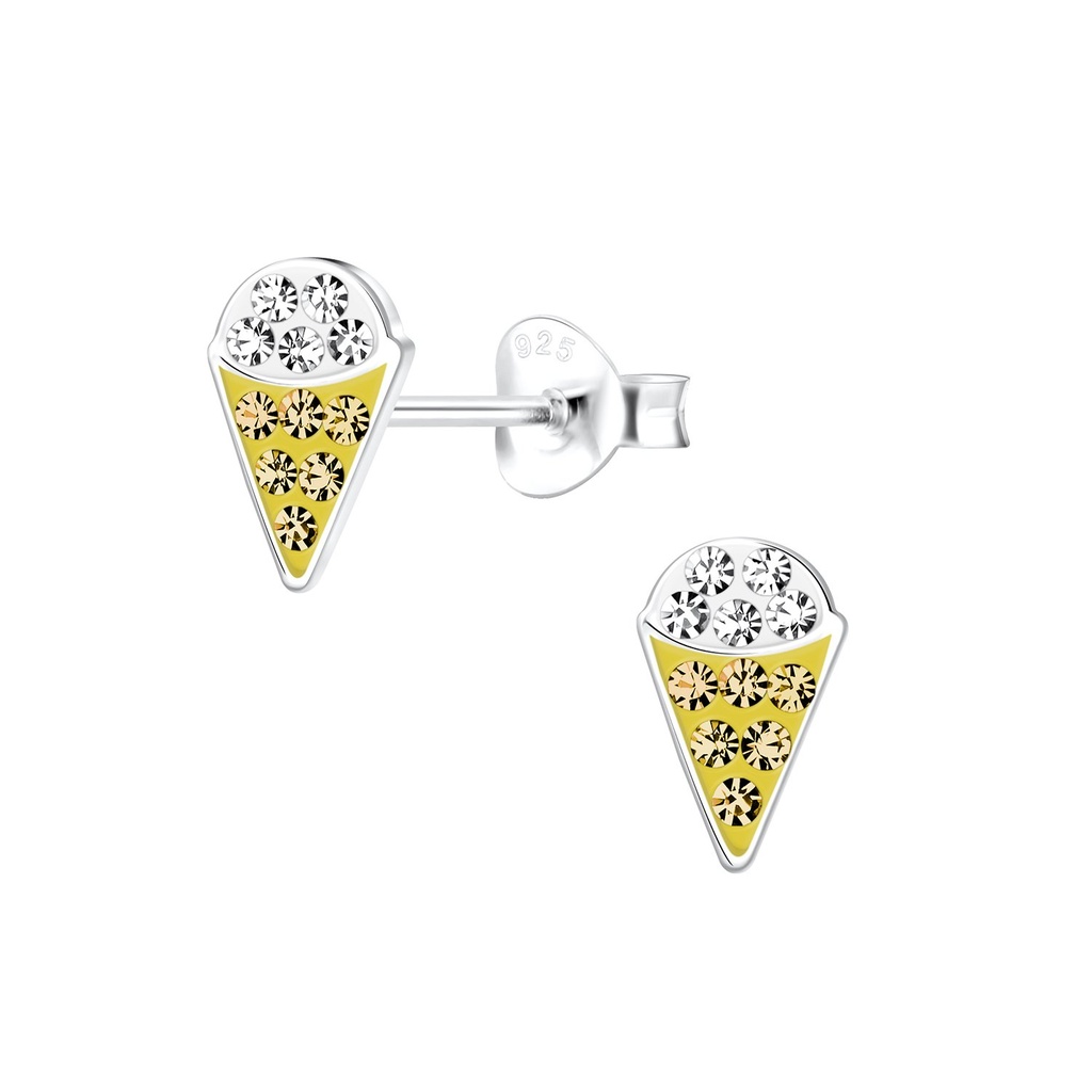 Puces d'oreilles glace en argent