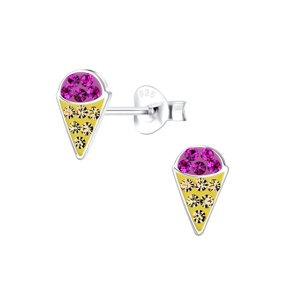 Silver Ice cream Stud Earrings