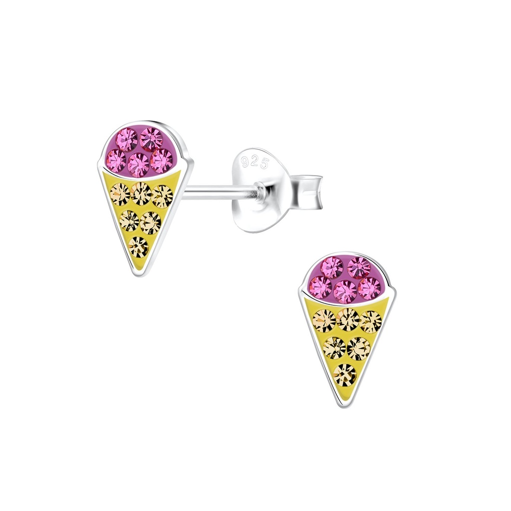Puces d'oreilles glace en argent