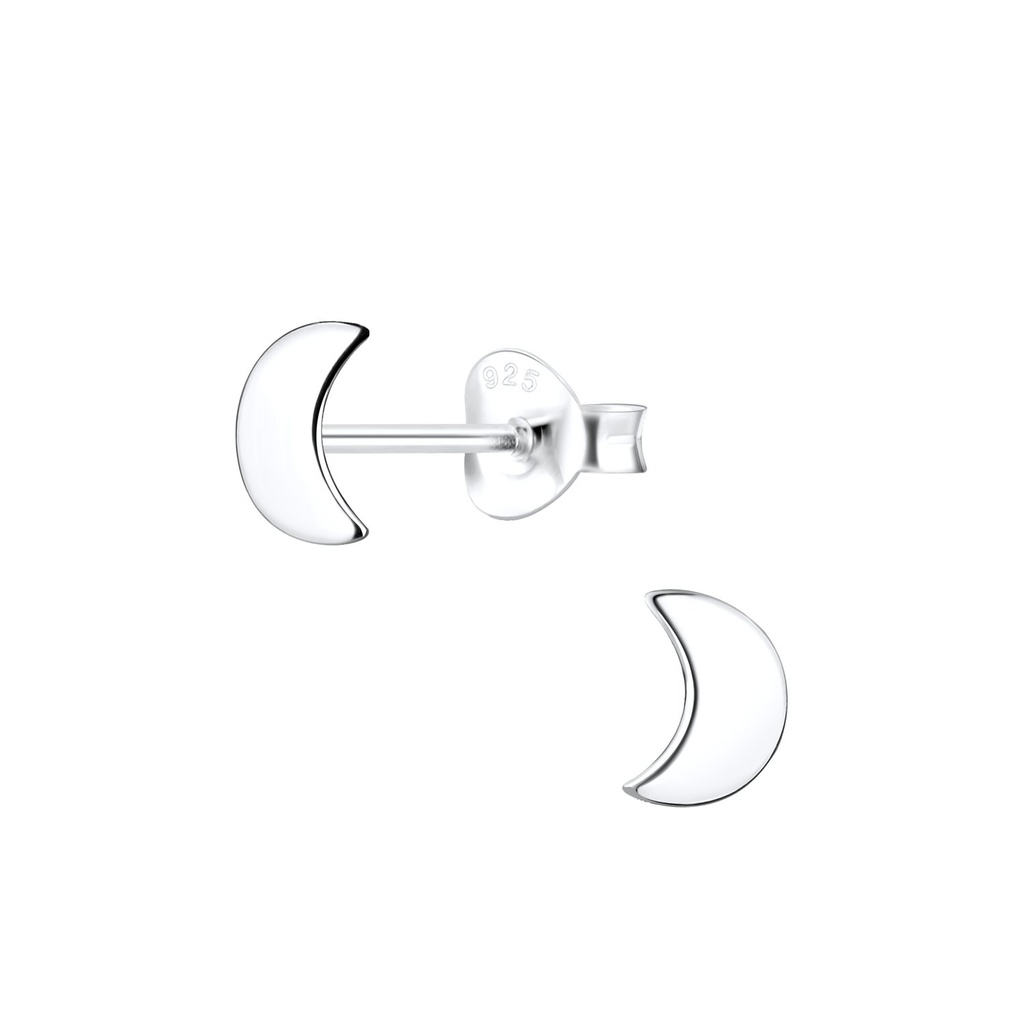 Puces d'oreilles lune en argent