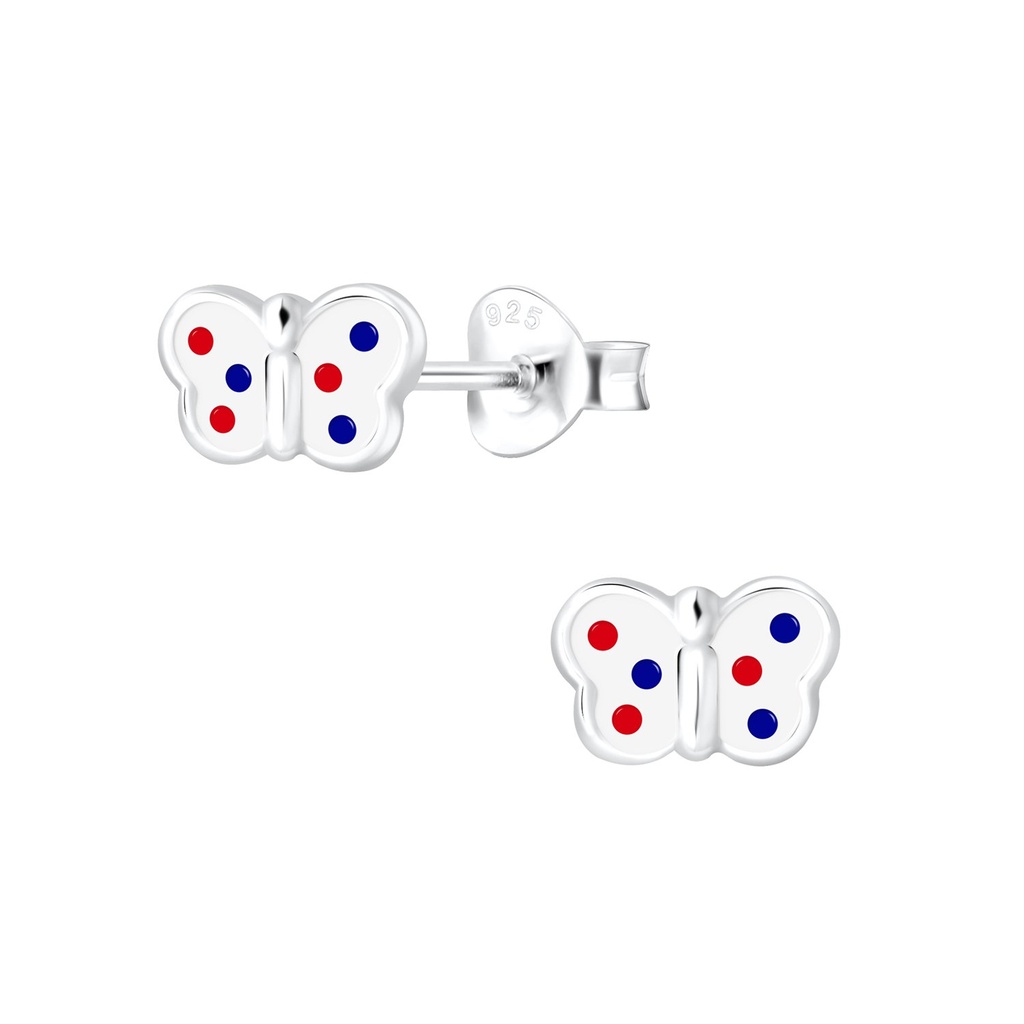 Puces d'oreilles papillon en argent