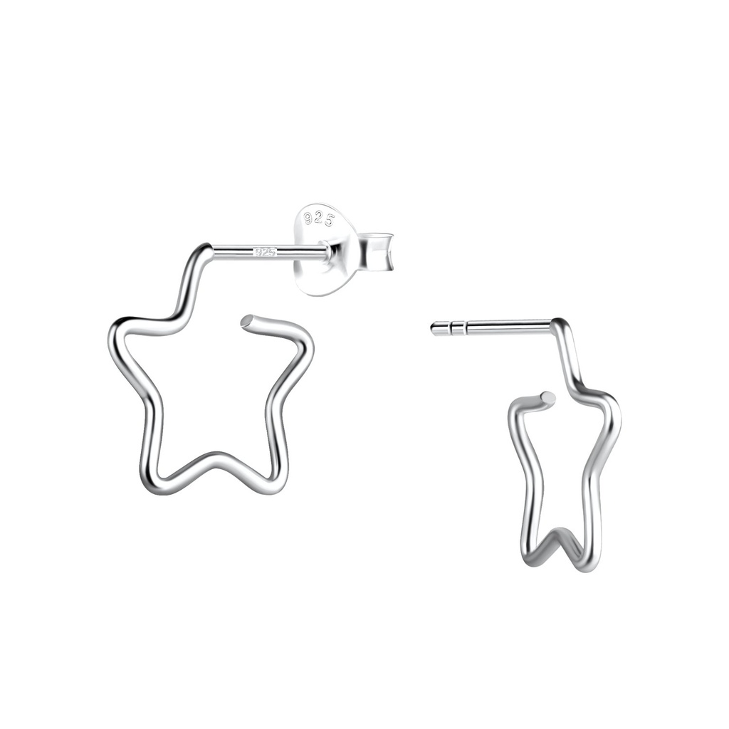 Silver Star Stud Earrings