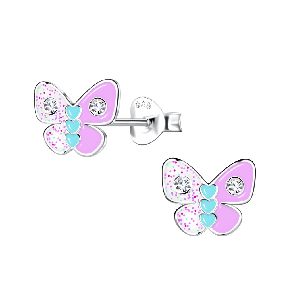 Silver Butterfly Stud Earrings