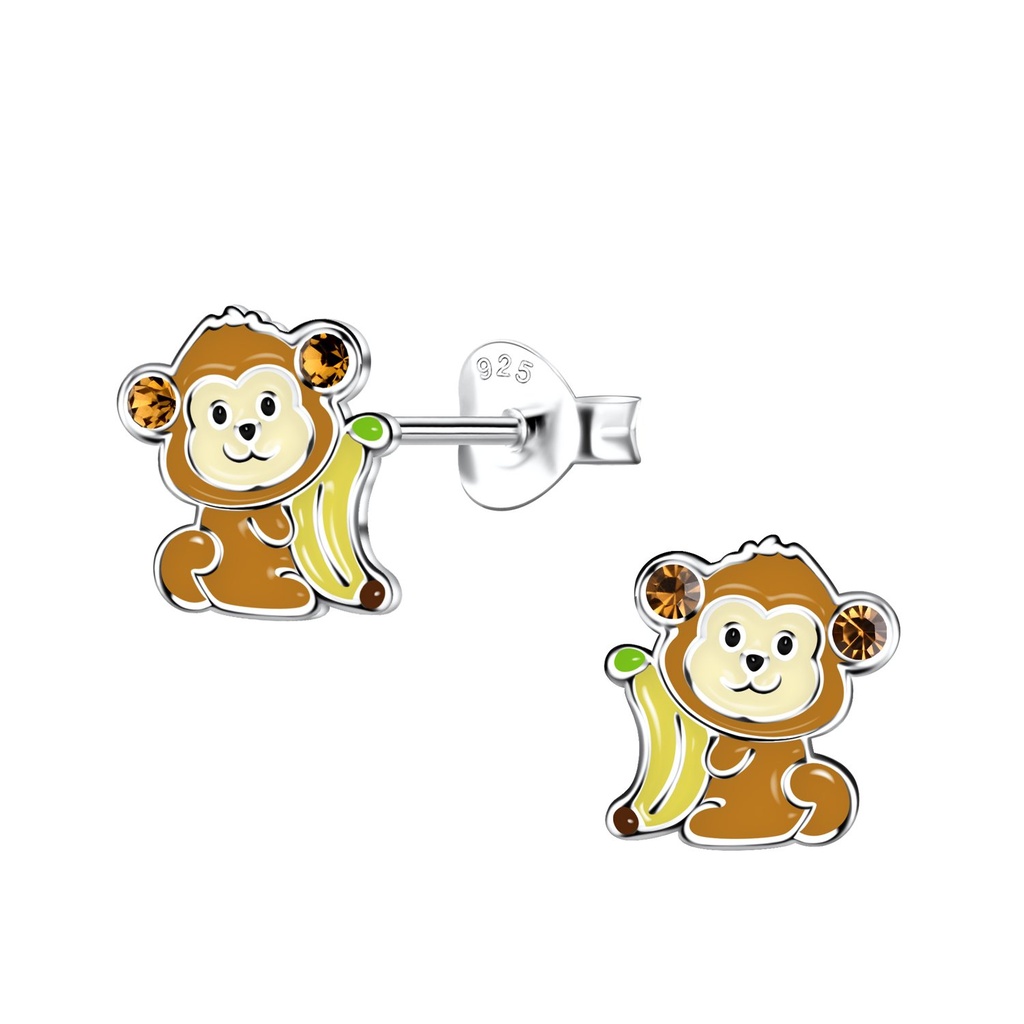 Puces d'oreilles singe en argent