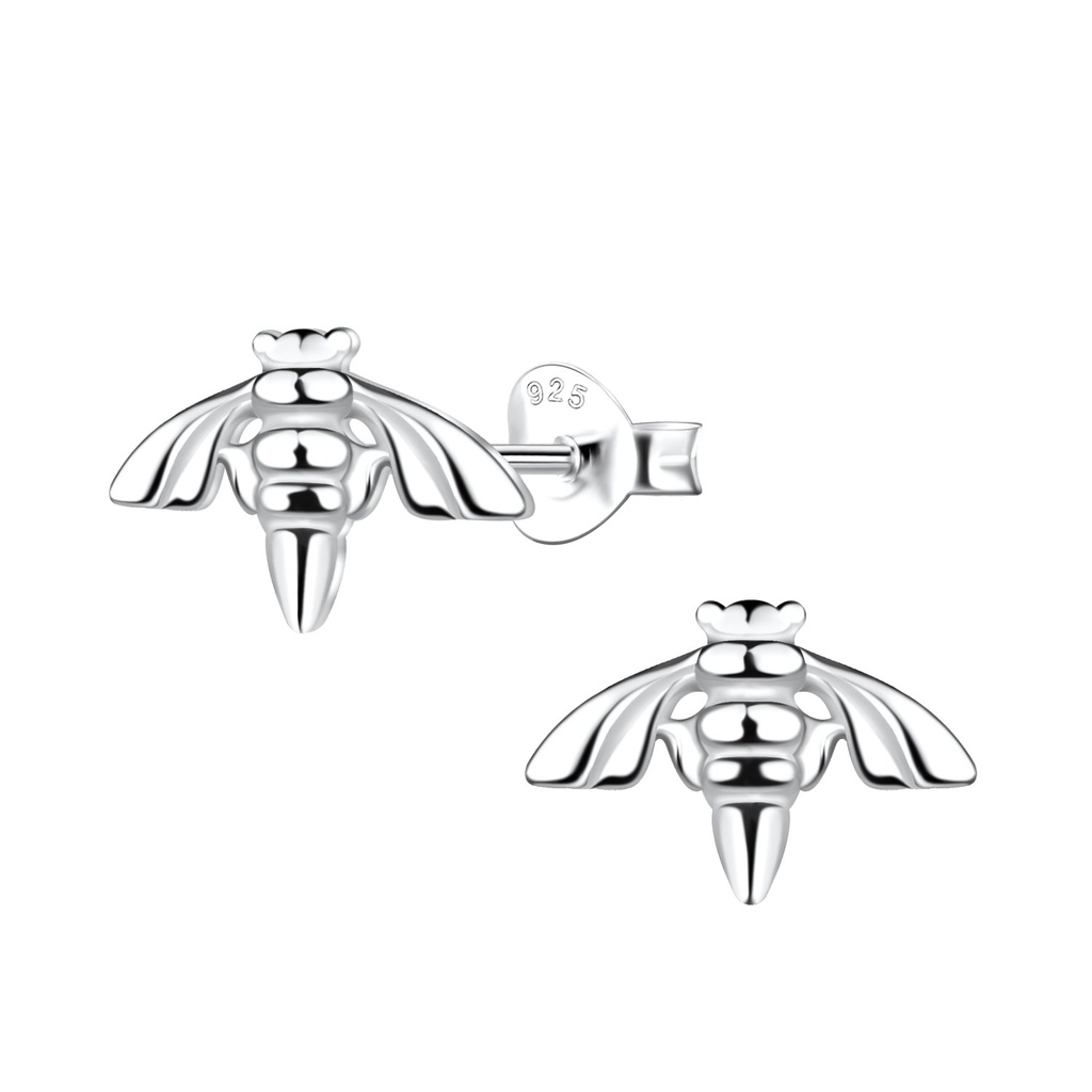 Silver Bee Stud Earrings