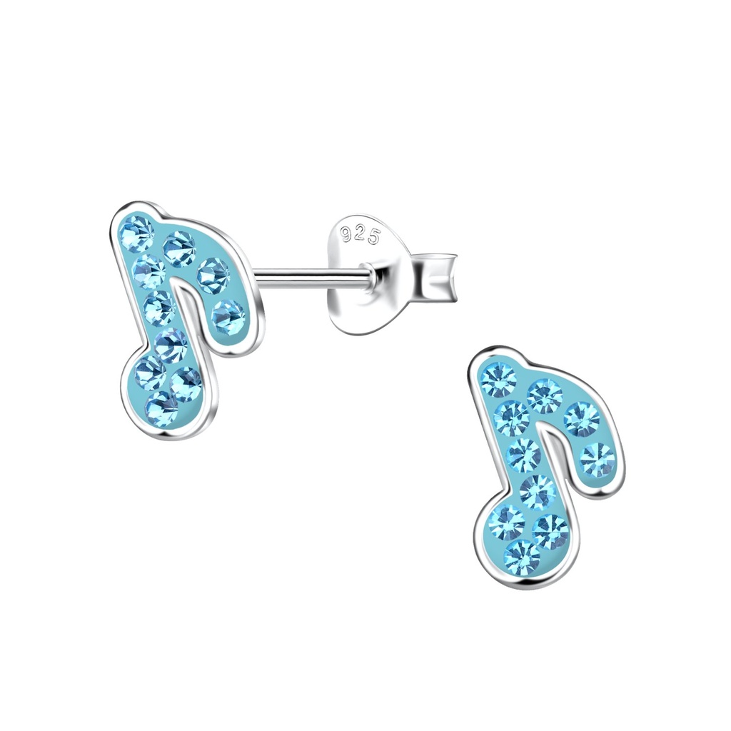 Puces d'oreilles note de musique en argent