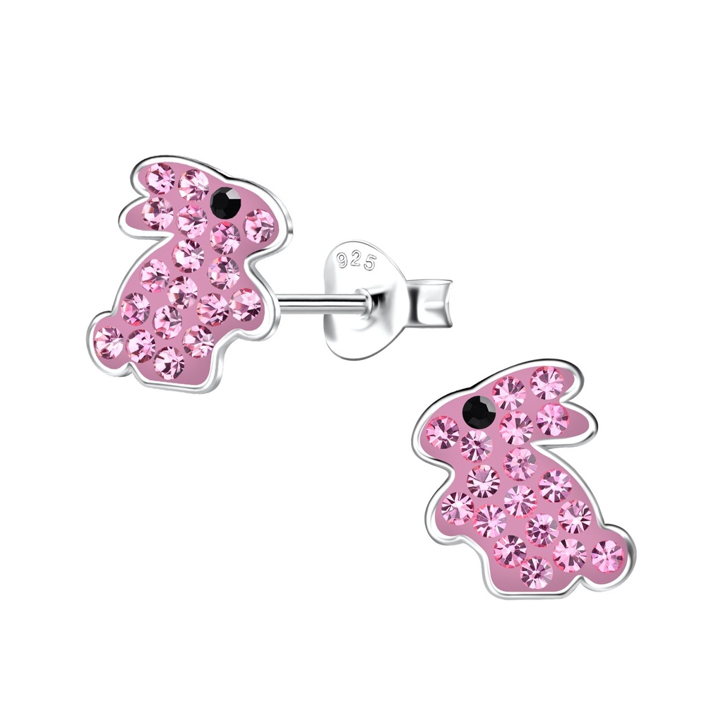 Puces d'oreilles lapin en argent