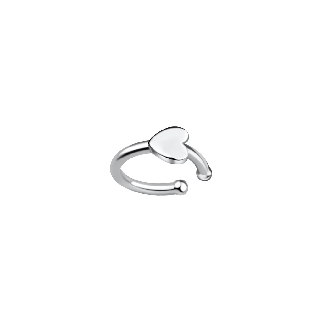 Silver Heart Ear Cuff