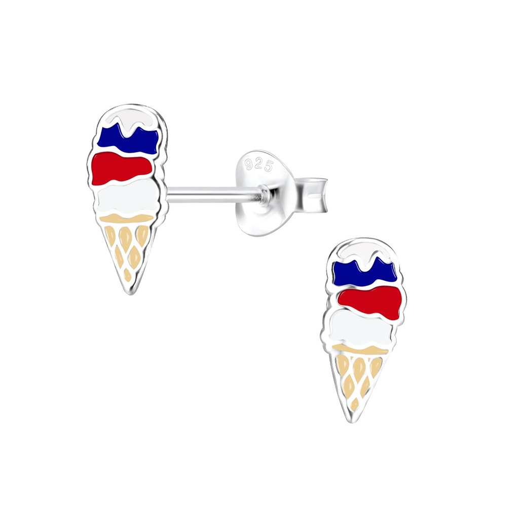[10014462] Puces d'oreilles glace USA en argent