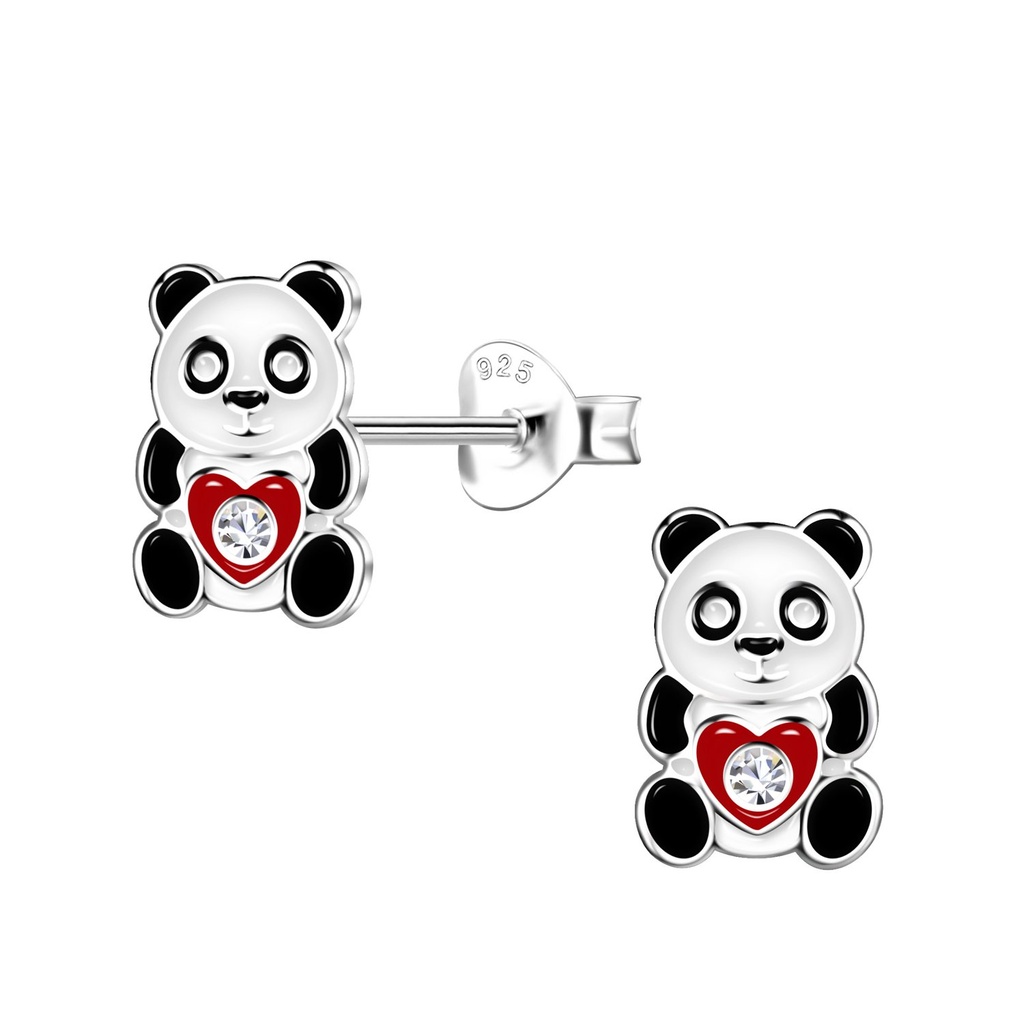 Puces d'oreilles panda en argent