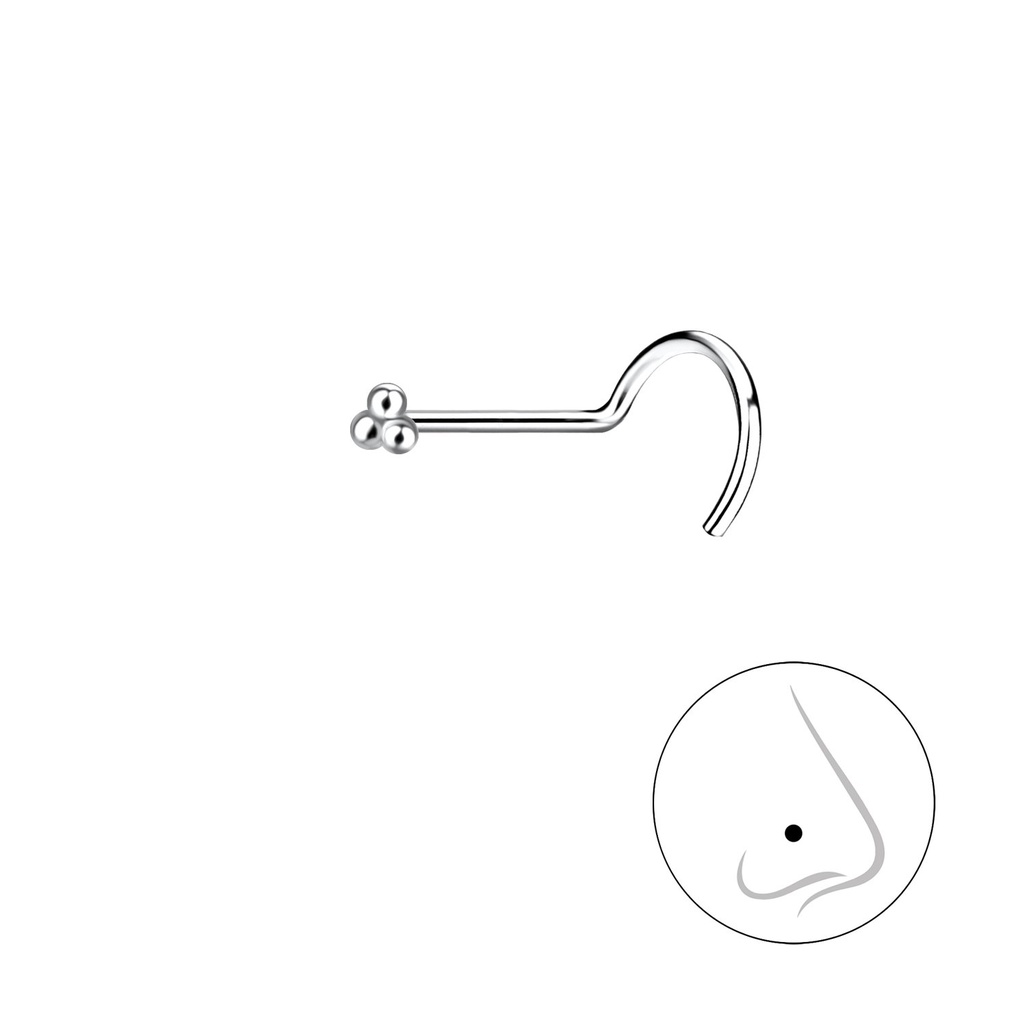 [10029369] Clou de nez spinner boule en argent