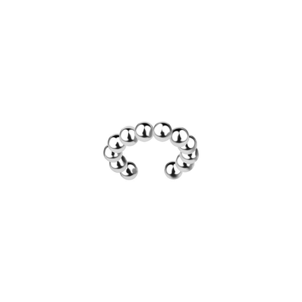 [10031345] Silver Ball Ear Cuff