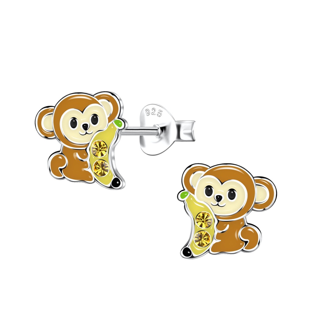 Puces d'oreilles singe en argent