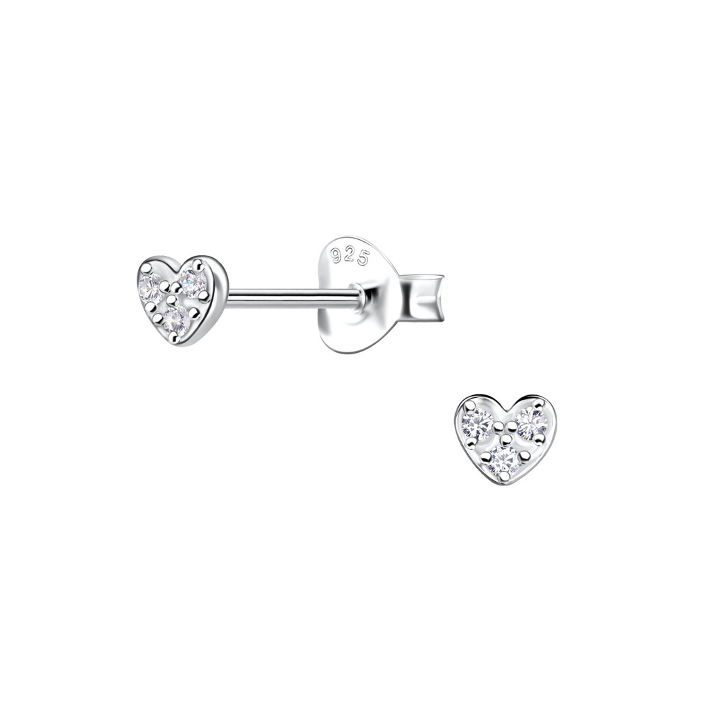 Puces d'oreilles cœur en argent