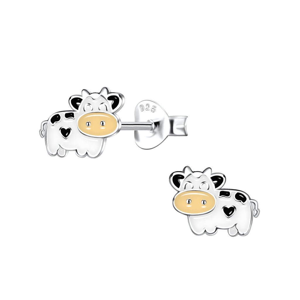 Puces d'oreilles vache en argent