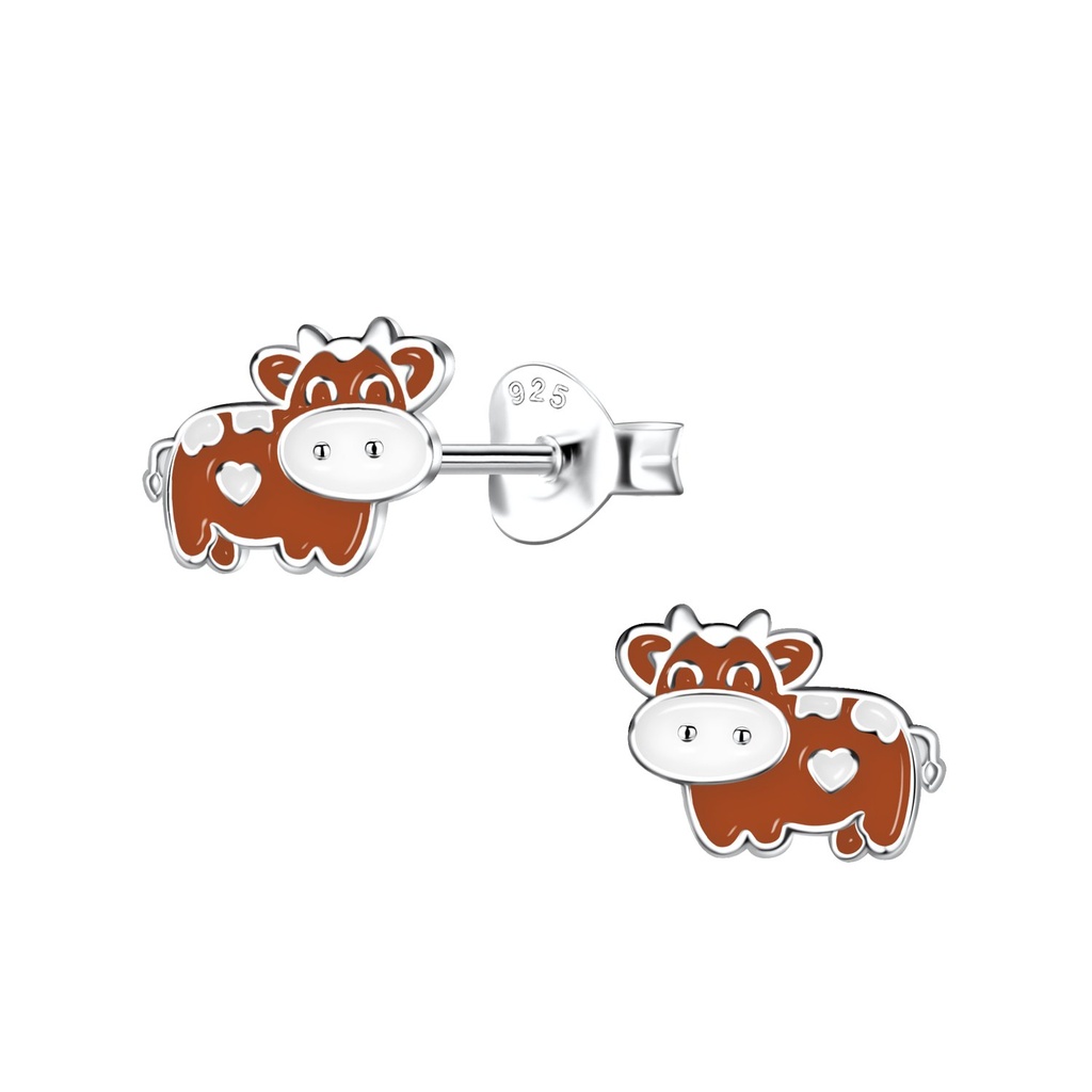 Puces d'oreilles vache en argent