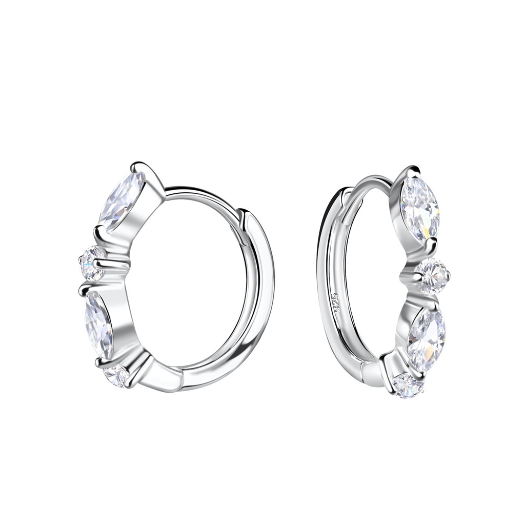 Créoles huggie géométriques en argent