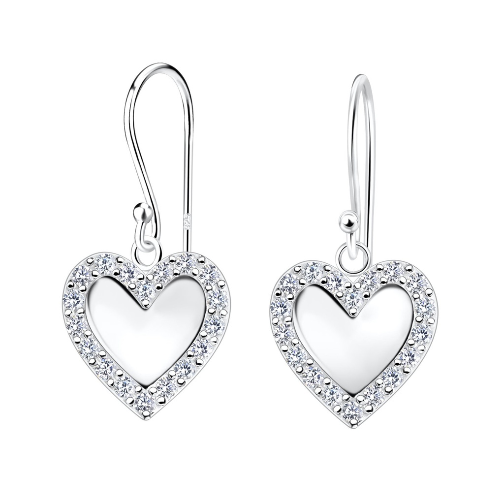 [10029878] Silver Heart Earrings