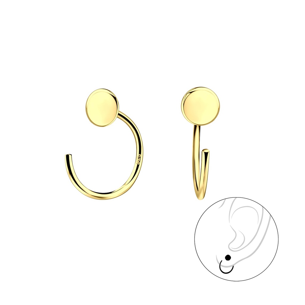 [10014750] Silver Round Ear Huggers