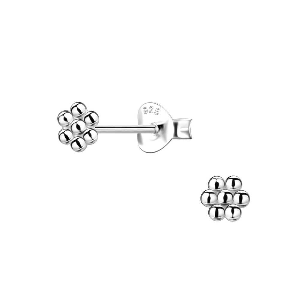 Silver Flower Stud Earrings