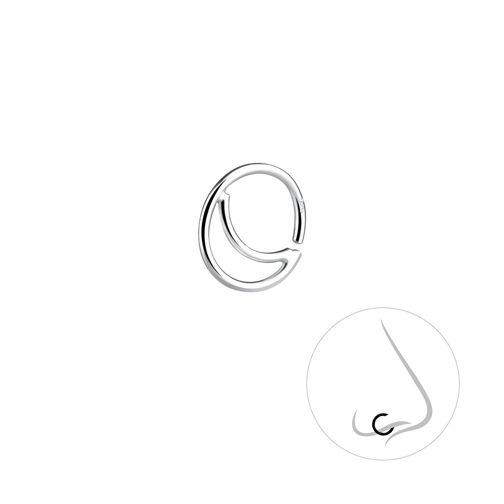 [10015533] Silver Moon Nose Ring