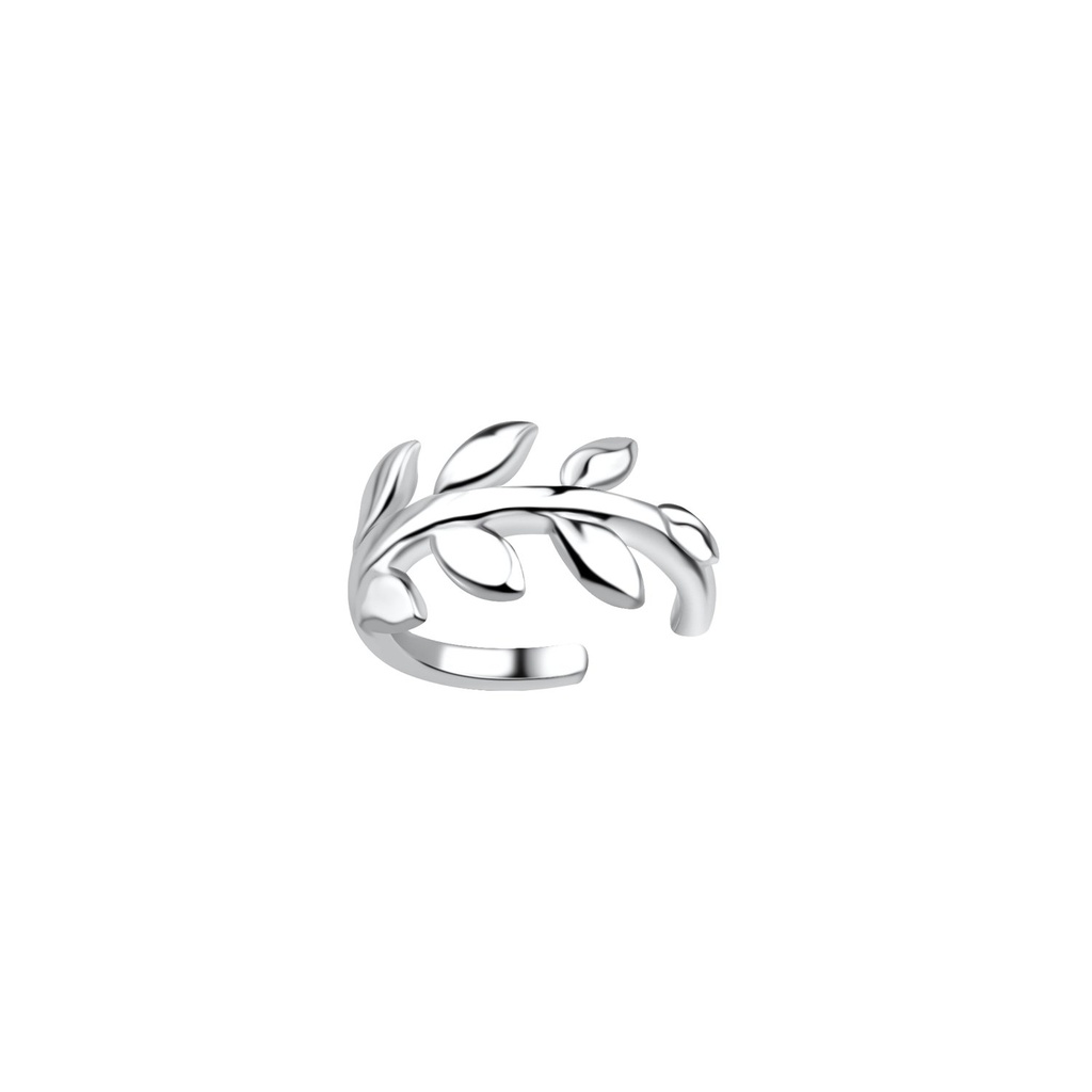 [10031302] Silver Olive Leaf Ear Cuff