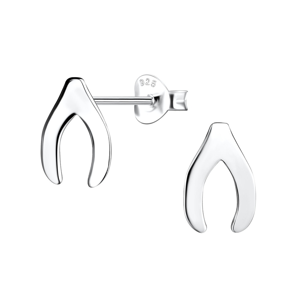 Puces d'oreilles wishbone en argent