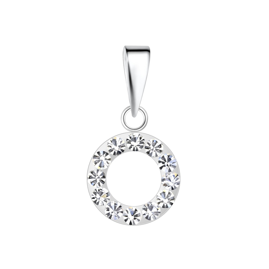 Pendentif cercle en argent cristal