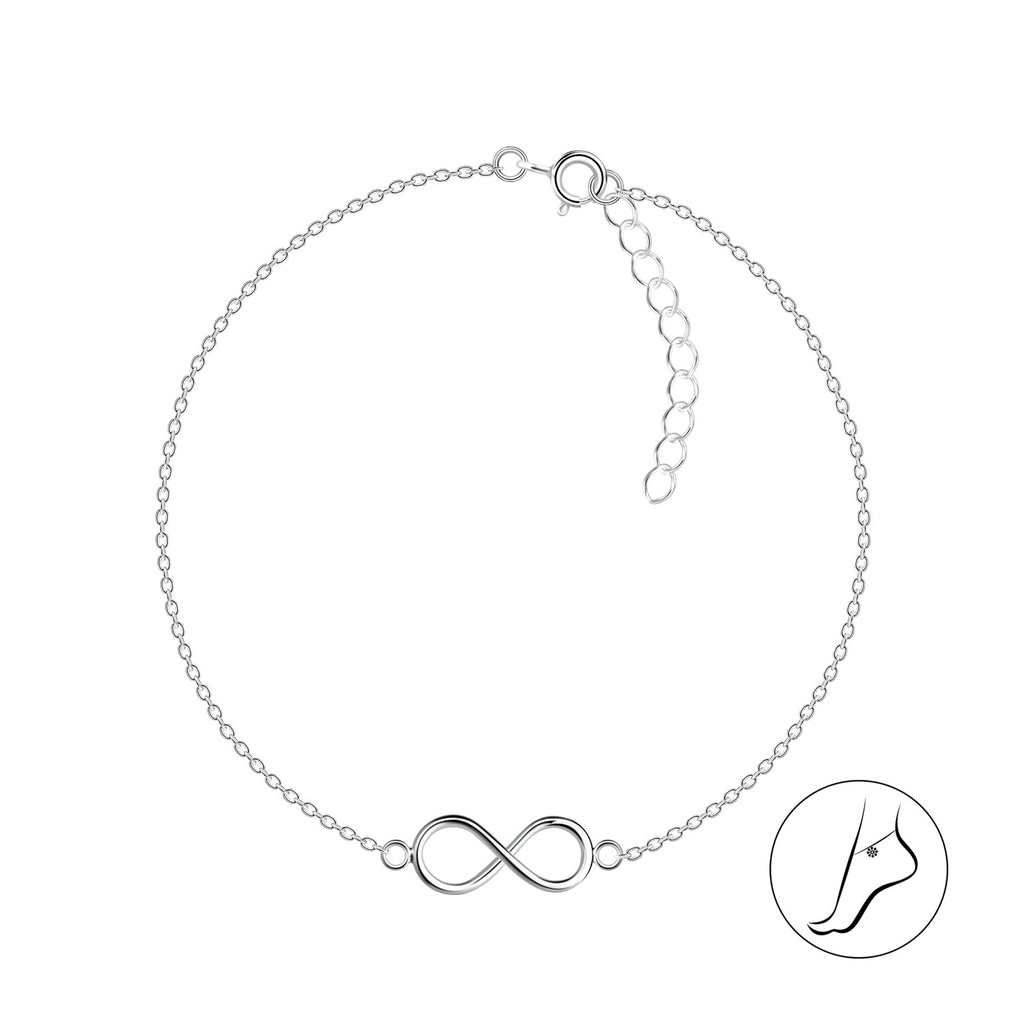 Chaîne de cheville infini en argent