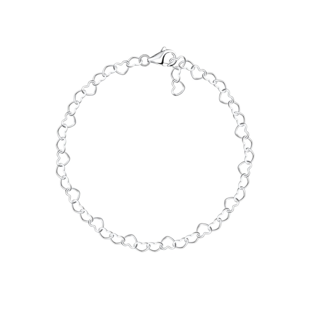 18cm Silver Heart Bracelet