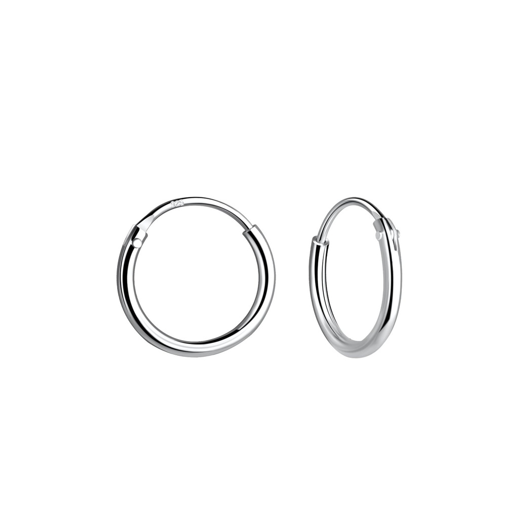 [10021948] 10mm Silver Thin Hoop Earrings