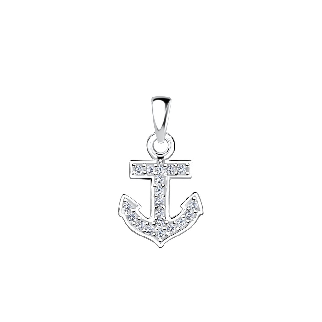 [10028608] Pendentif ancre en argent