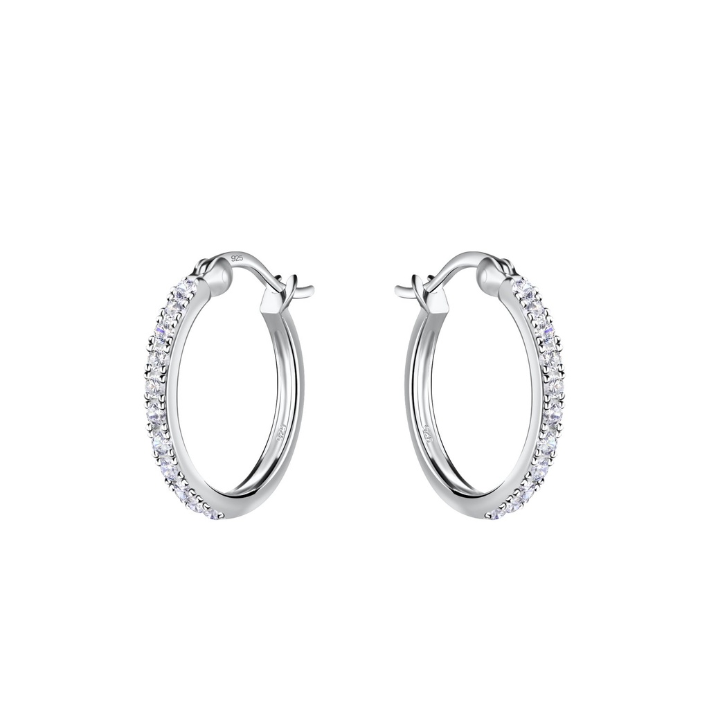 Créoles fermoir français en argent 16 mm