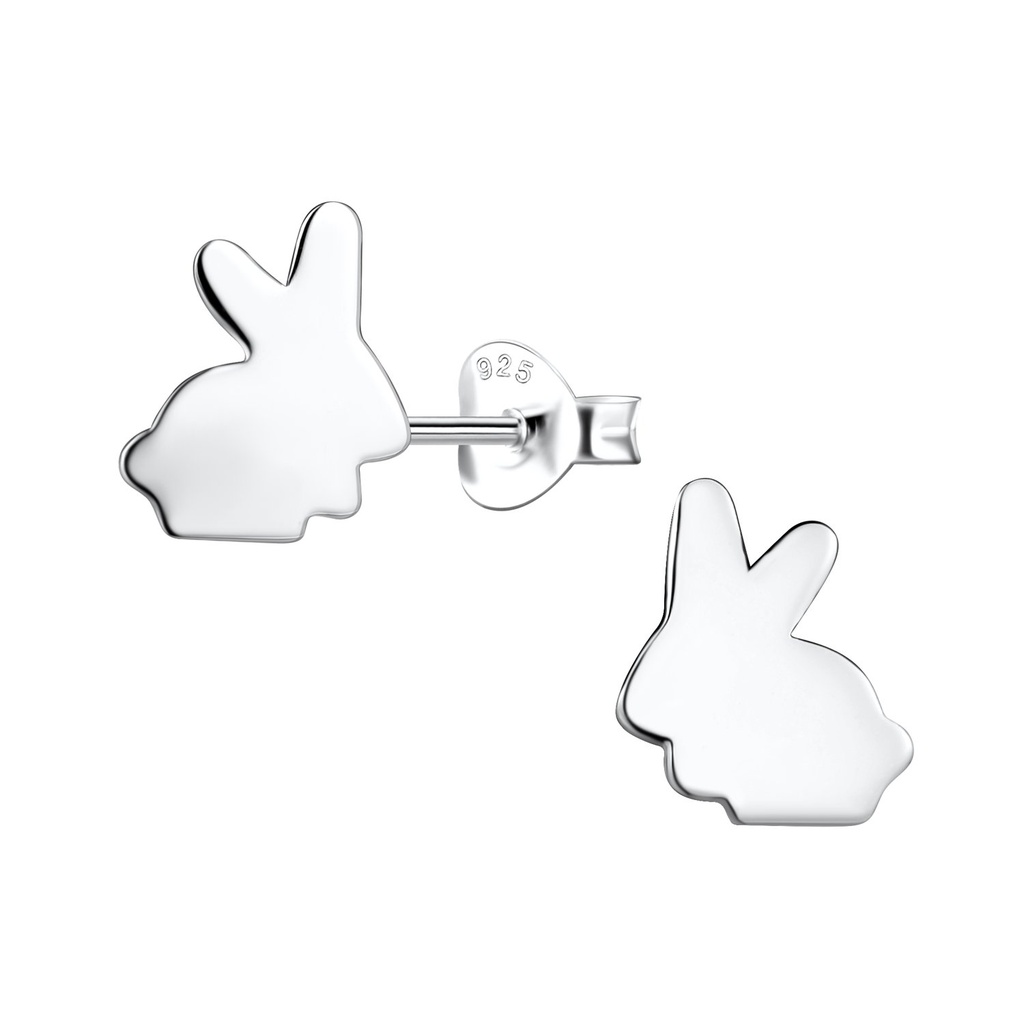 Puces d'oreilles lapin en argent