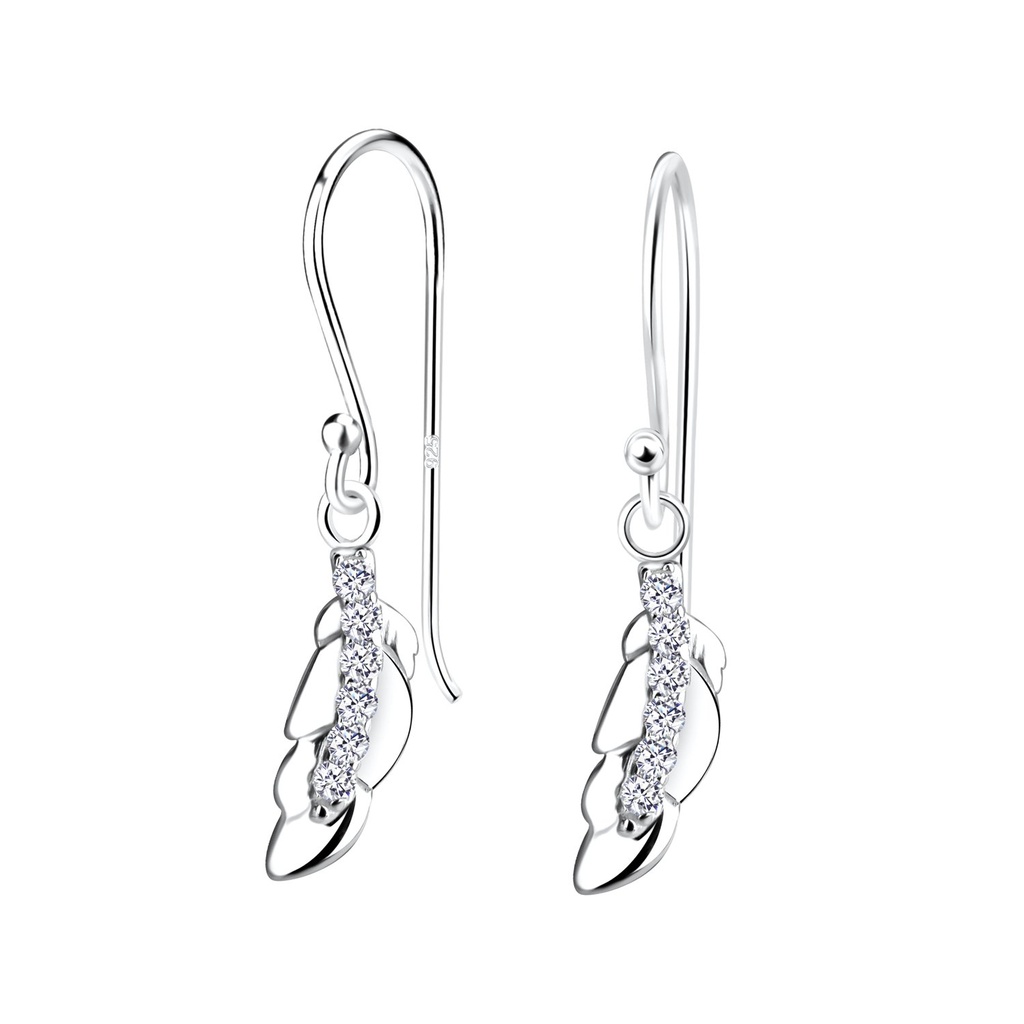 [10022582] Silver Feather Earrings
