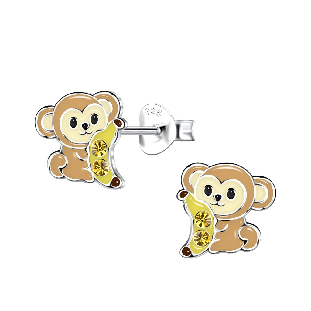 Puces d'oreilles singe en argent