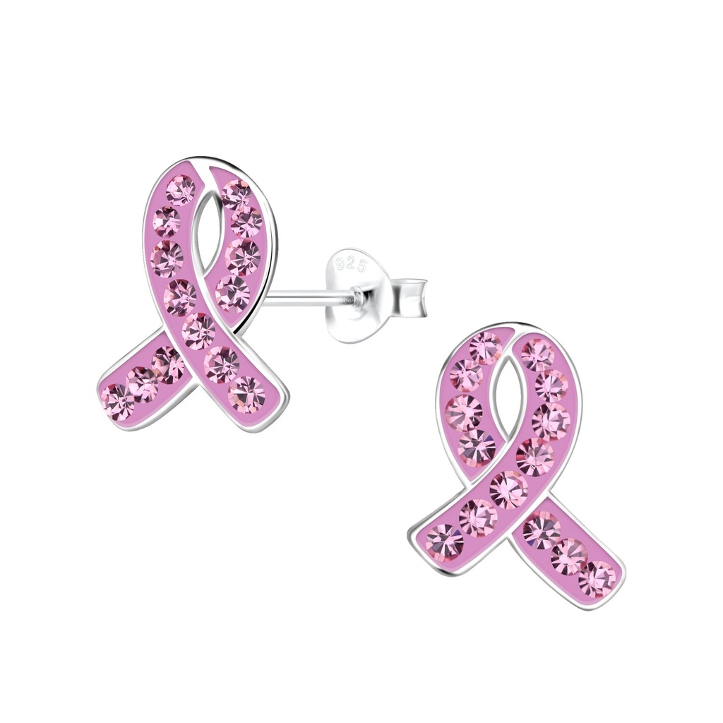 [10031319] Silver Ribbon Stud Earrings
