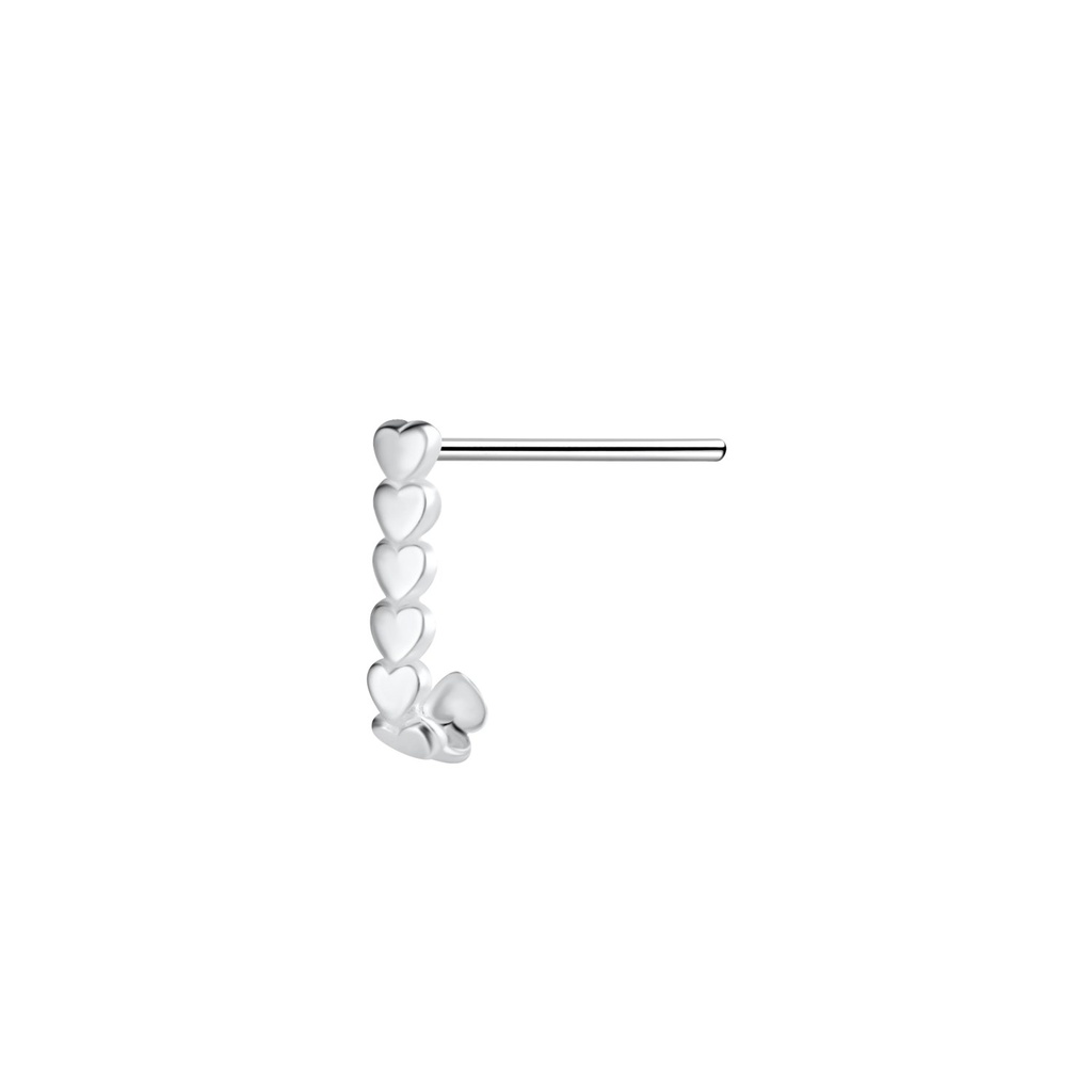 Silver Heart Nose Stud