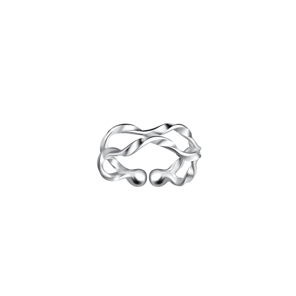 [10012900] Silver Twisted Ear Cuff
