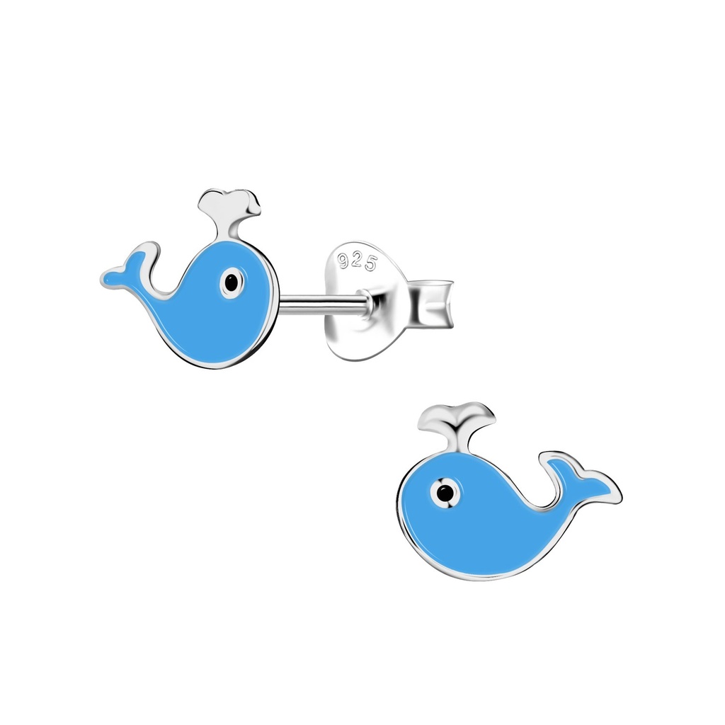 Puces d'oreilles baleine en argent