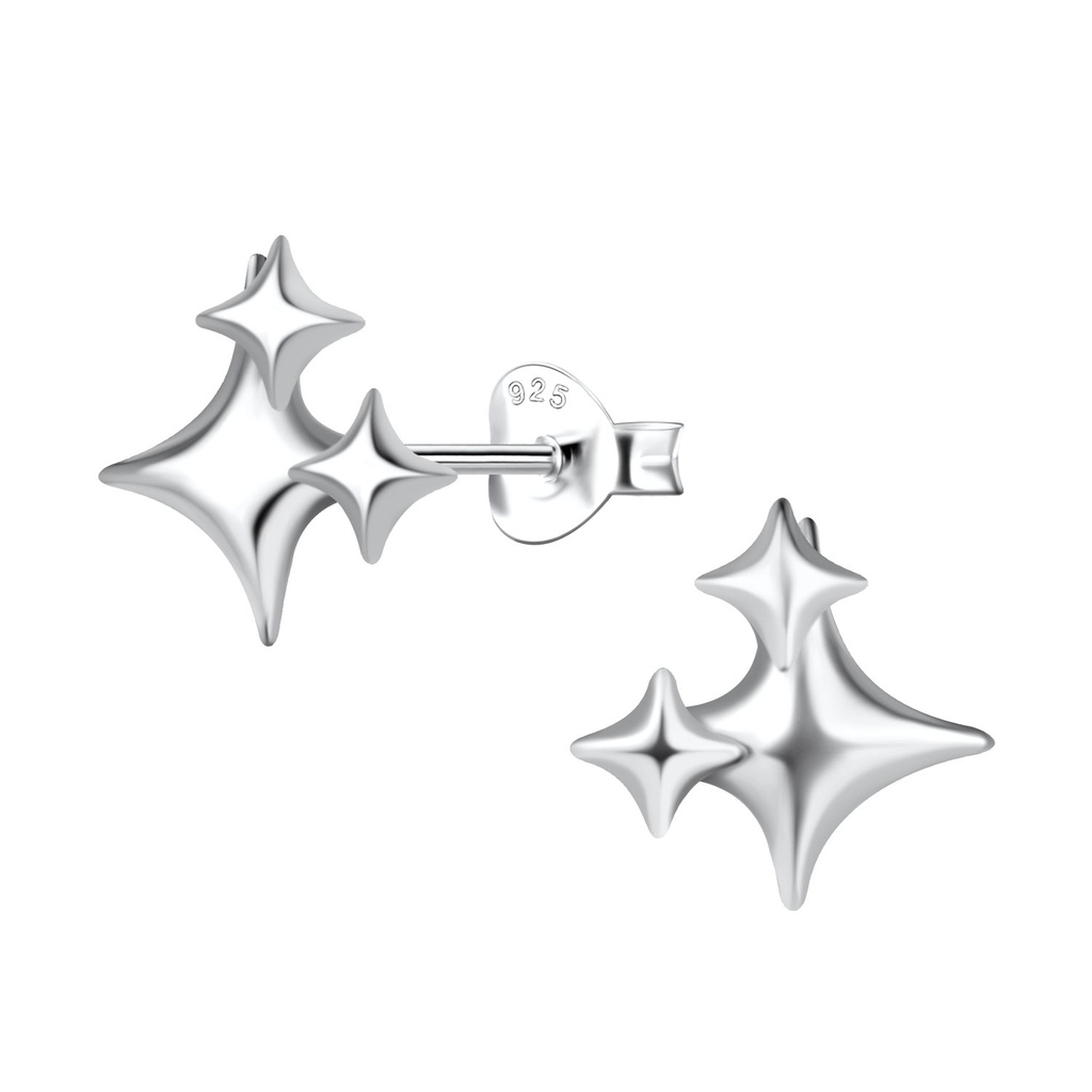 Puces d'oreilles étoile en argent