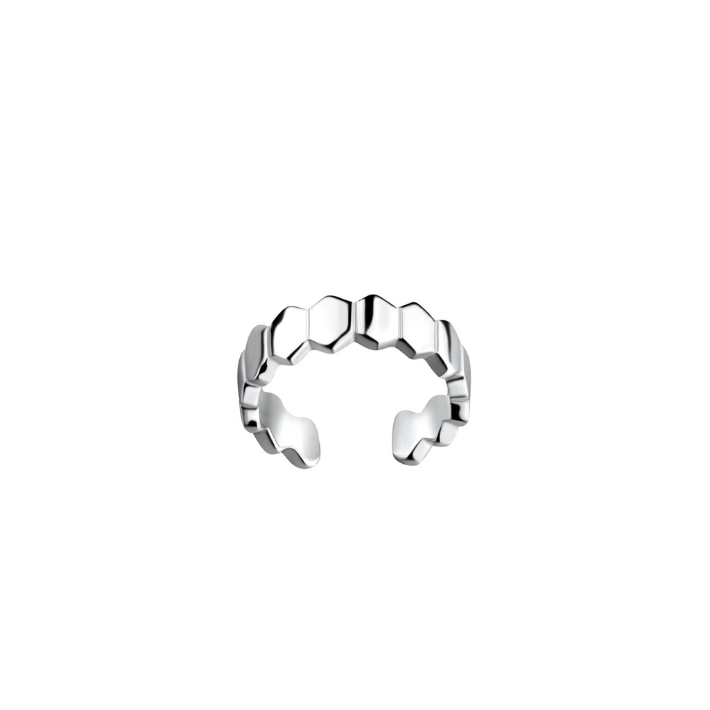 [10031297] Silver Patterned Ear Cuff
