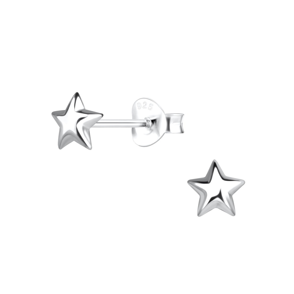 Puces d'oreilles étoile en argent