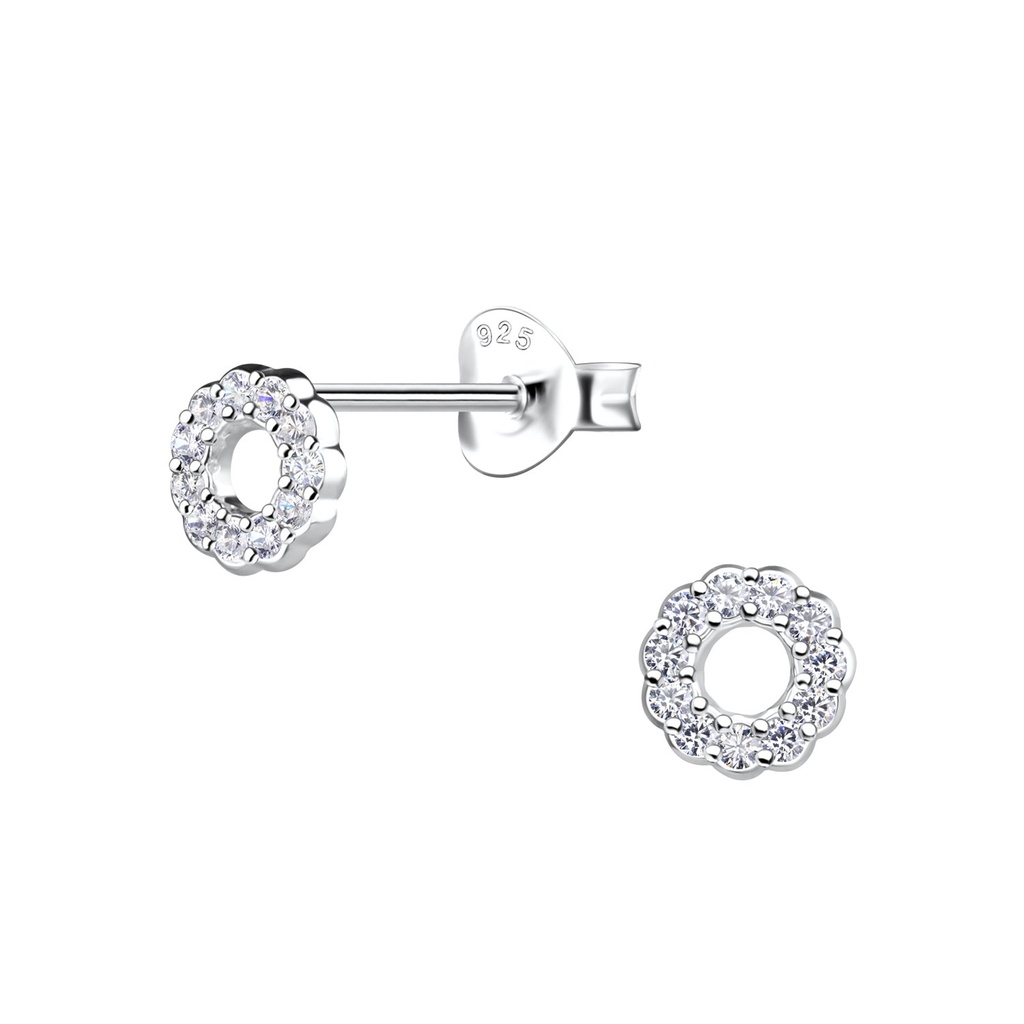 Puces d'oreilles rondes en argent