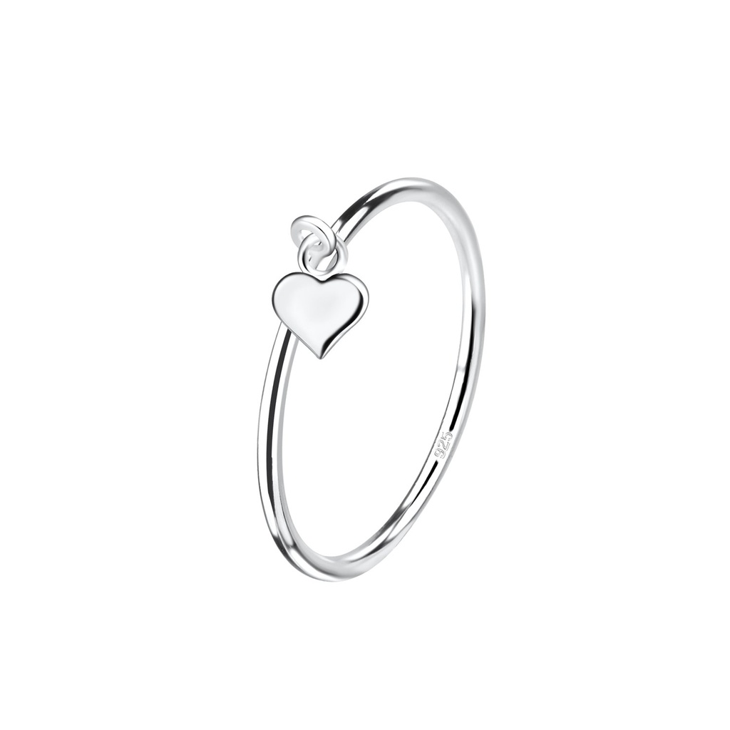 [10028836] Silver Heart Charm Ring (EU 52 / US 6)