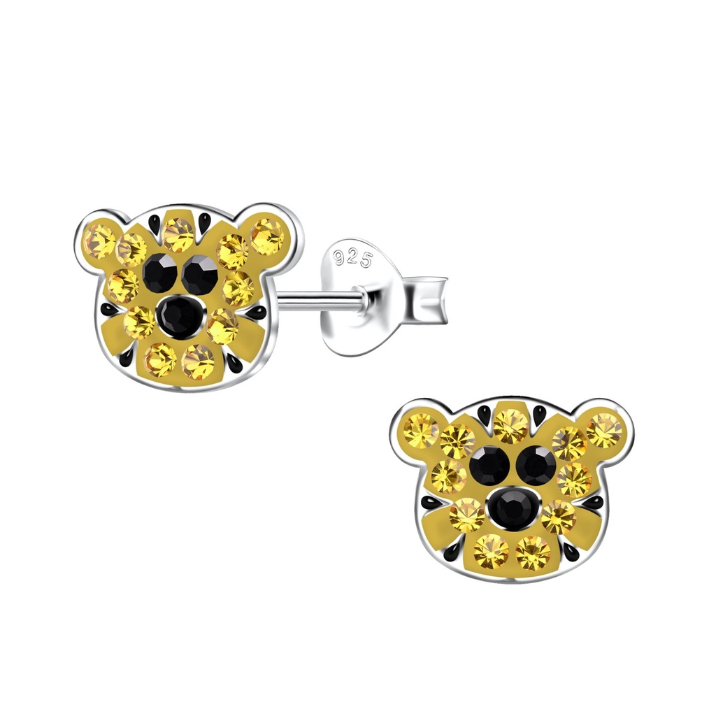 Silver Tiger Stud Earrings