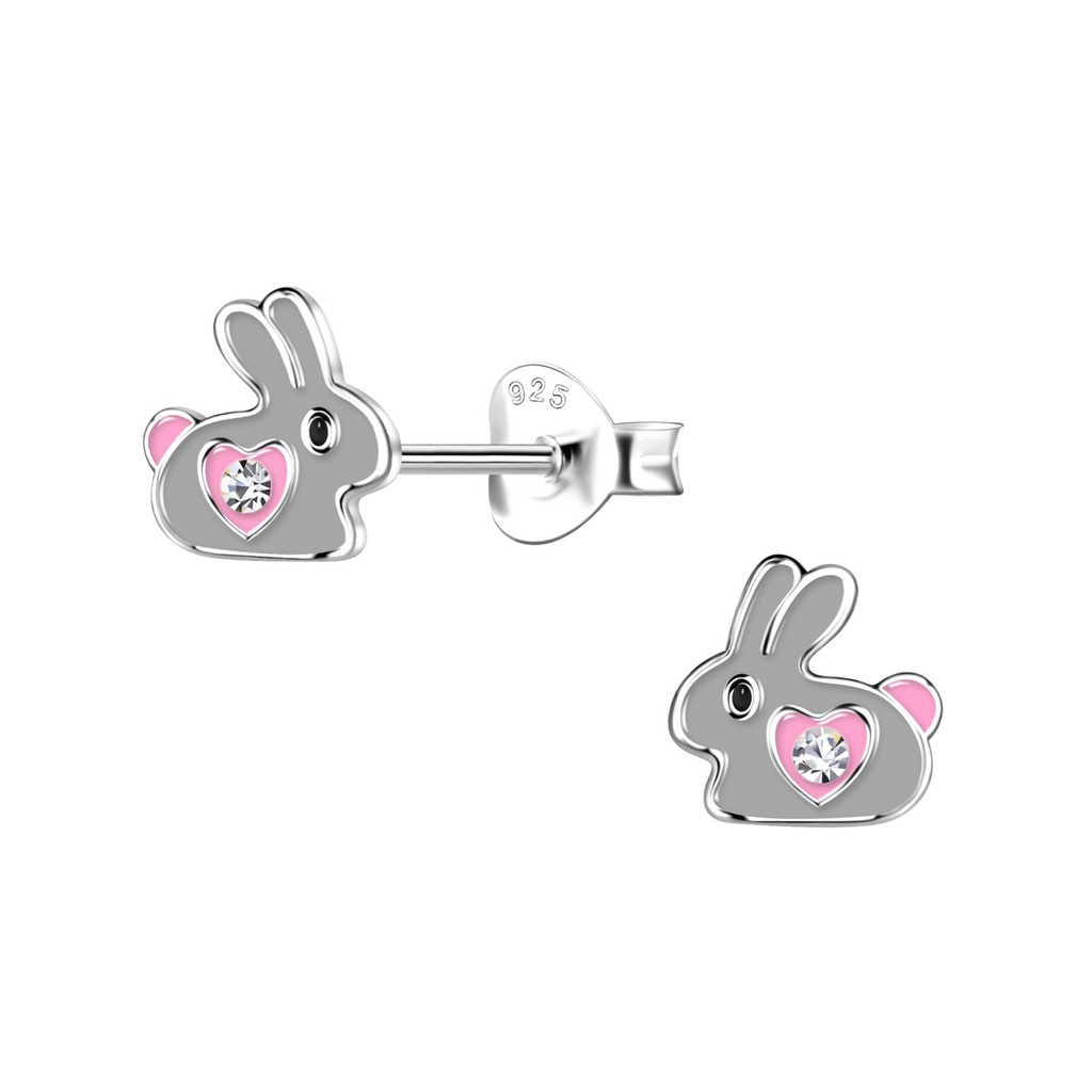 Silver Rabbit Stud Earrings