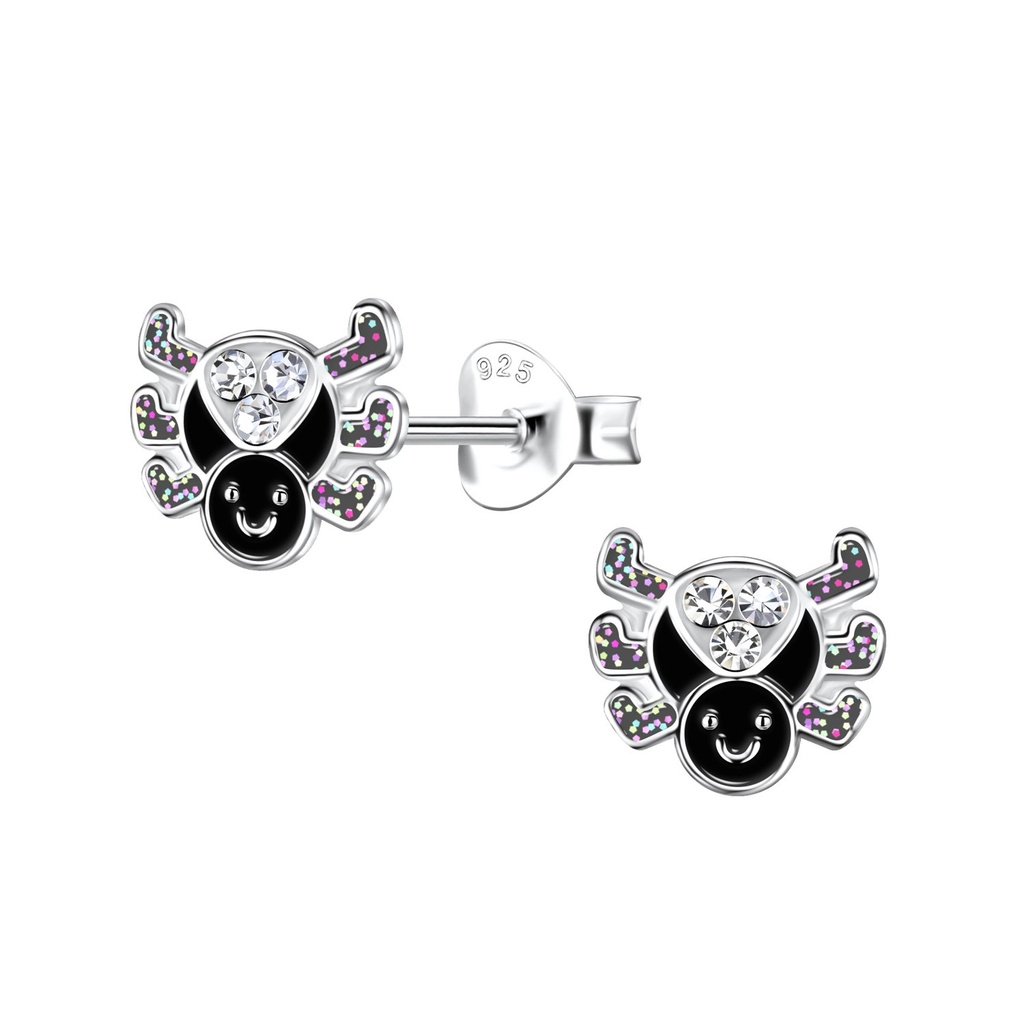 Silver Spider Stud Earrings