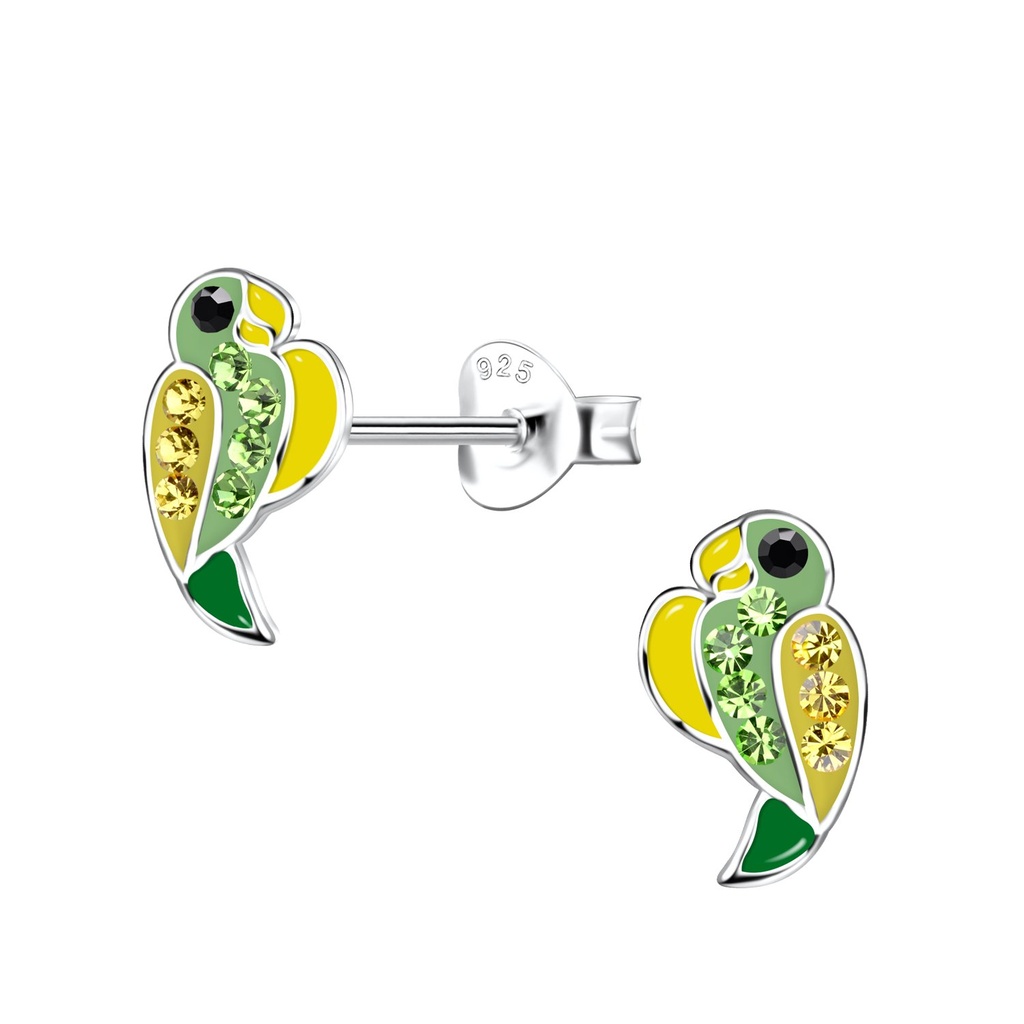 Puces d'oreilles perroquet en argent