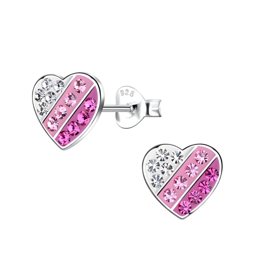 Puces d'oreilles cœur en argent